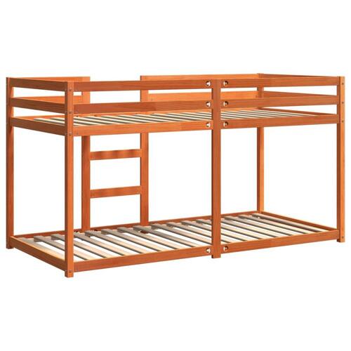 Køjeseng 75x190 cm massivt fyrretræ voksbrun