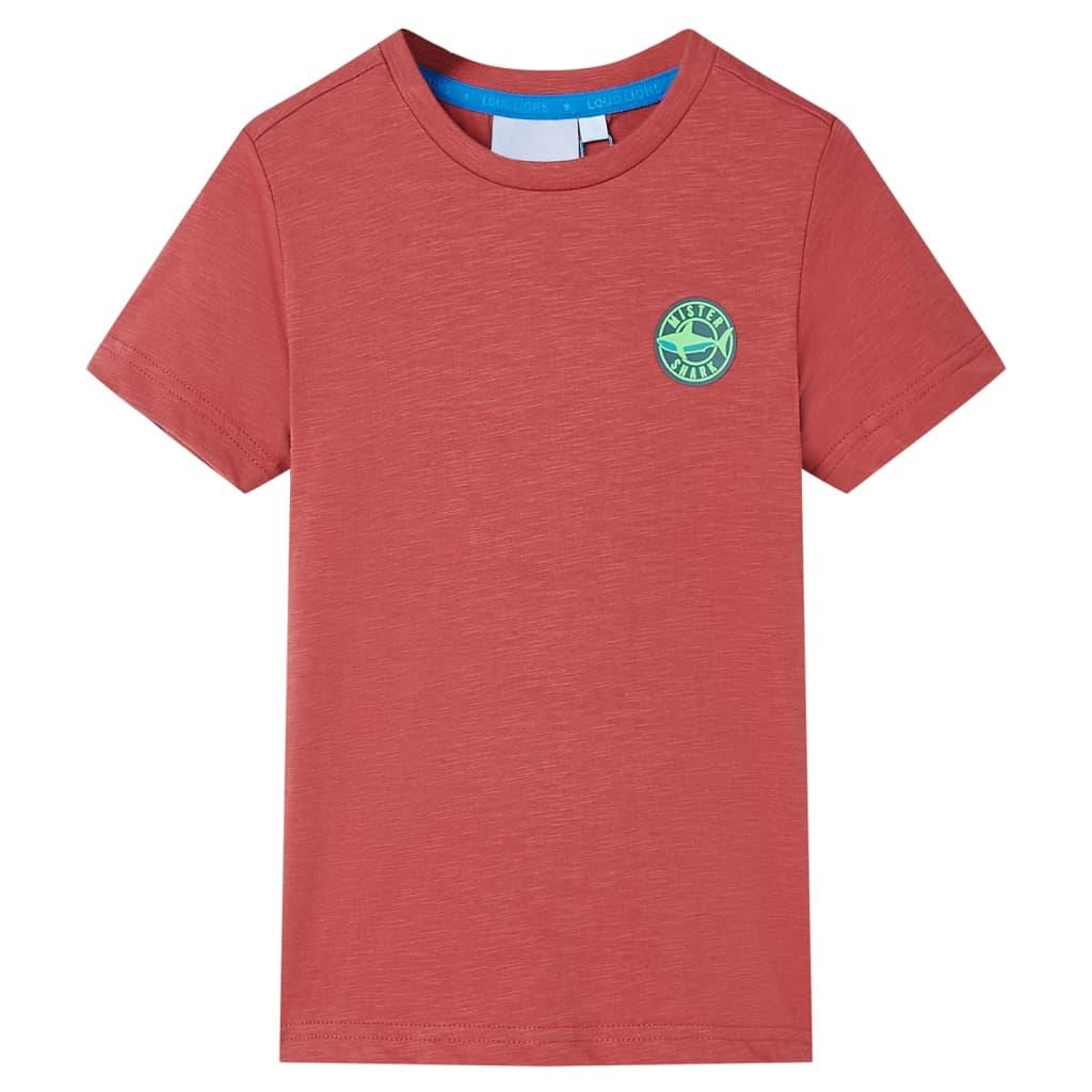 T-shirt til børn - rød, str. 104 (3-4 år) - 100 % bomuld billede