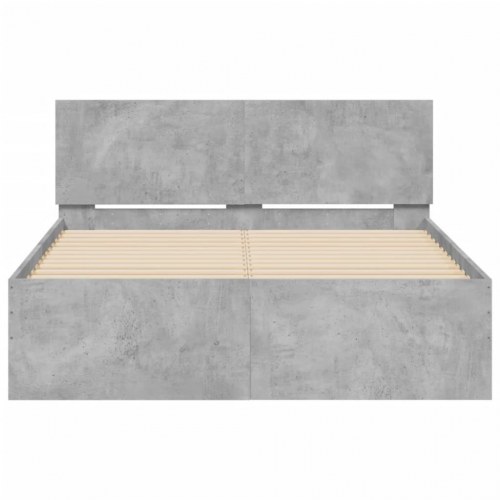 Sengeramme med sengegavl 135 x 190 cm - betongrå