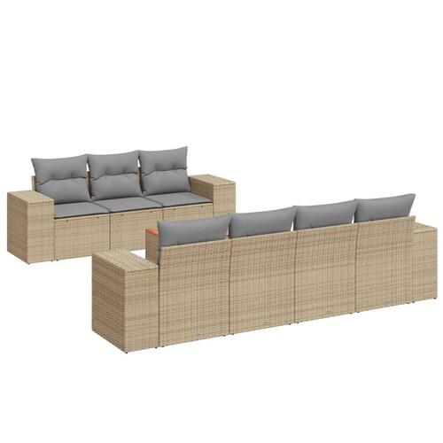 Sofasæt til haven 8 dele med hynder polyrattan beige