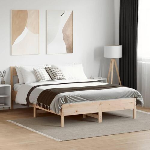 Sengeramme uden madras 140x190 cm massivt fyrretræ