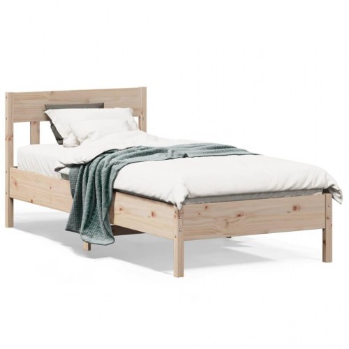 Sengeramme naturfarvet 90 x 190 cm i massivt fyrretræ