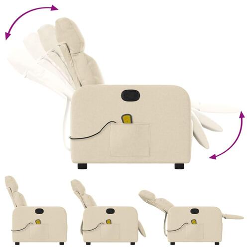 Massagestol stof cremefarvet