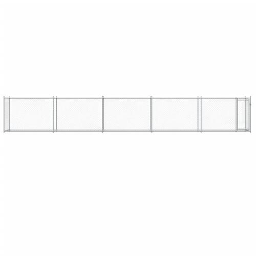 Hundegård med låge 10x2x1,5 m galvaniseret stål grå
