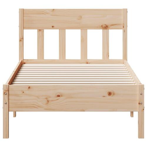 Sengeramme uden madras 75x190 cm massivt fyrretræ