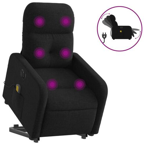 Elektrisk massagestol med løftefunktion stof sort