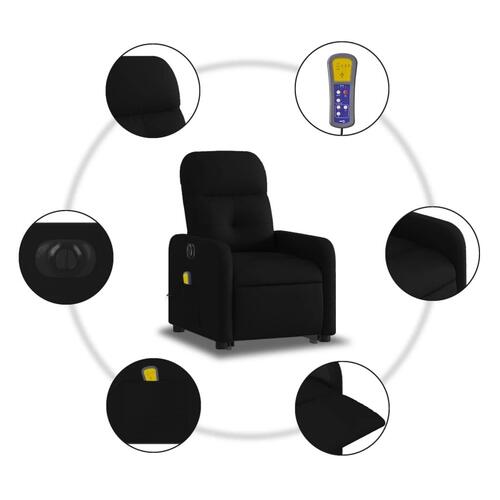 Elektrisk massagestol med løftefunktion stof sort
