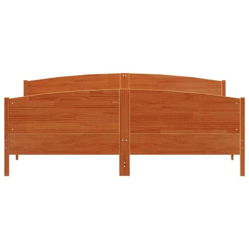 Sengeramme uden madras 200x200 cm massivt fyrretræ gyldenbrun