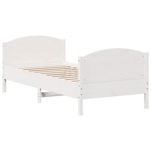 Sengeramme uden madras 100x200 cm massivt fyrretræ hvid