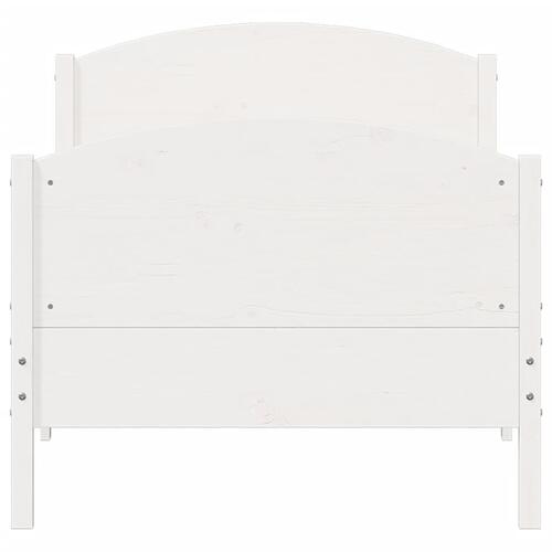 Sengeramme uden madras 100x200 cm massivt fyrretræ hvid