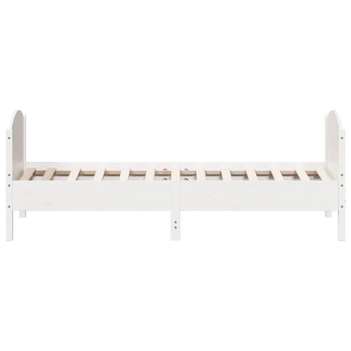 Sengeramme uden madras 100x200 cm massivt fyrretræ hvid