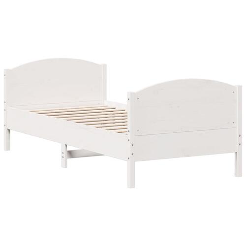 Sengeramme uden madras 100x200 cm massivt fyrretræ hvid