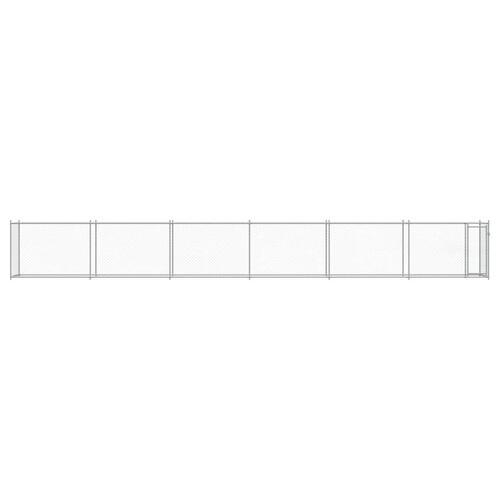 Hundegård med låge 12x2x1,5 m galvaniseret stål grå