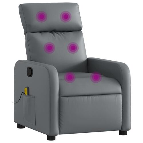 Massagestol kunstlæder grå