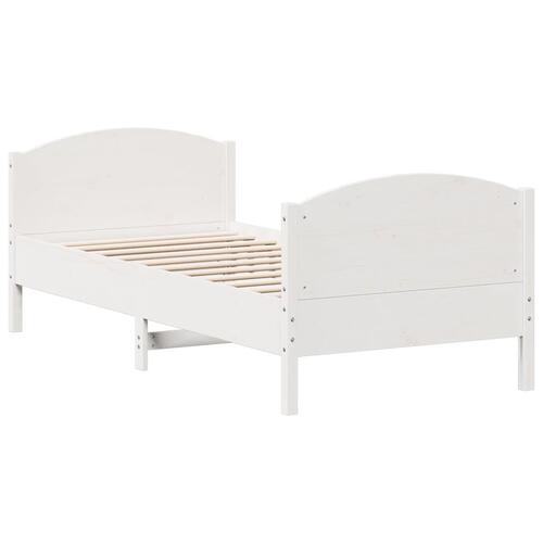 Sengeramme uden madras 90x200 cm massivt fyrretræ hvid