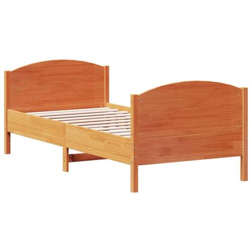 Sengeramme uden madras 90x190 cm massivt fyrretræ gyldenbrun