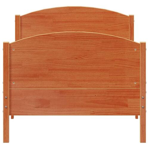 Sengeramme uden madras 90x190 cm massivt fyrretræ gyldenbrun