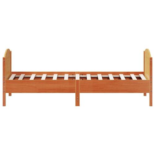 Sengeramme uden madras 90x190 cm massivt fyrretræ gyldenbrun