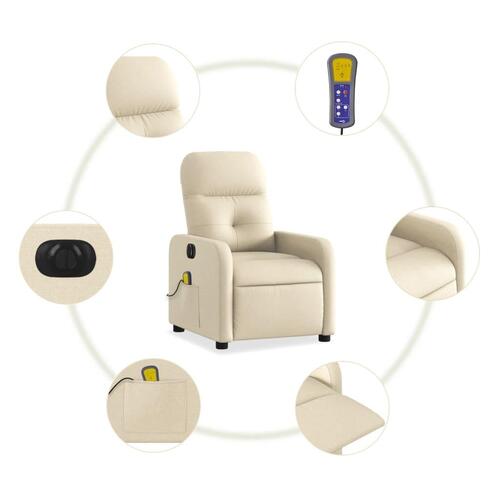 Eldrevet massagestol stof cremefarvet