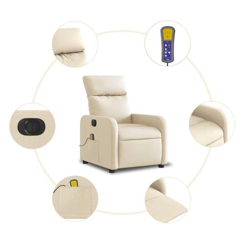 Eldrevet massagestol stof cremefarvet