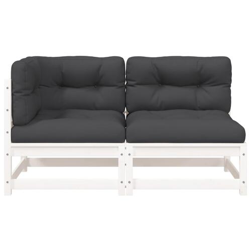 2-personers havesofa med hynder massivt fyrretræ