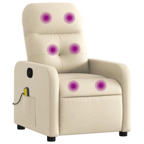 Massagestol stof cremefarvet