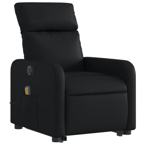 Massagestol med løftefunktion kunstlæder sort