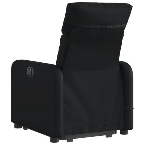 Massagestol med løftefunktion kunstlæder sort