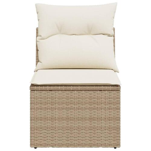 Havestol med hynder uden armlæn polyrattan beige