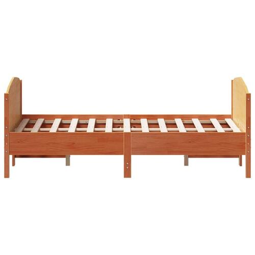 Sengeramme uden madras 120x200 cm massivt fyrretræ gyldenbrun
