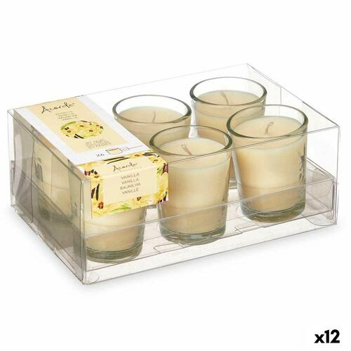 Dufte stearinlyssæt 16 x 6,5 x 11 cm (12 enheder) Glas Vanilje