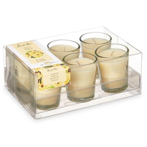 Dufte stearinlyssæt 16 x 6,5 x 11 cm (12 enheder) Glas Vanilje