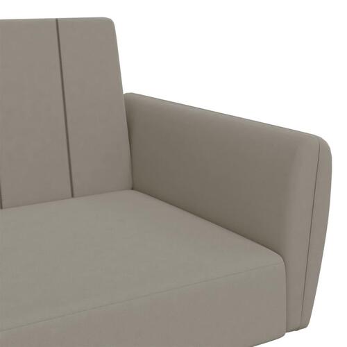 2-personers sovesofa fløjl lysegrå