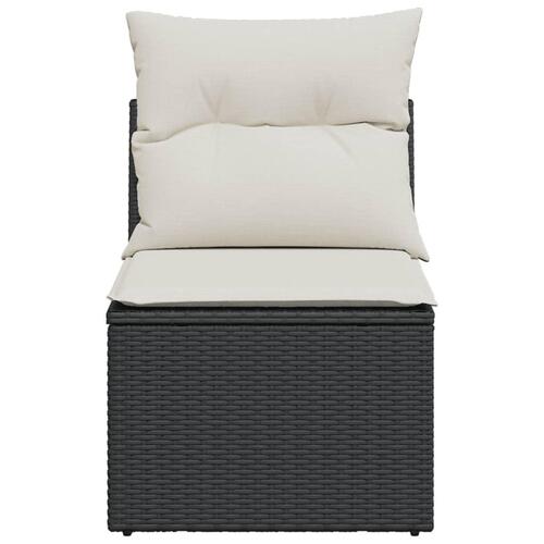 Sofamodul til haven med hynder polyrattan sort