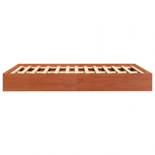 Sengeramme i massivt fyrretræ 120x200 cm - gyldenbrun platformsseng