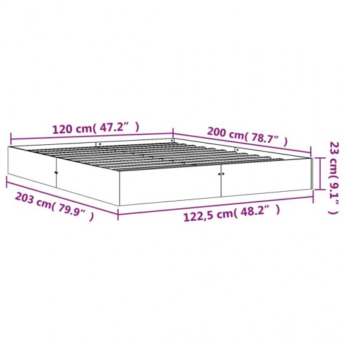 Sengeramme i massivt fyrretræ 120x200 cm - gyldenbrun platformsseng