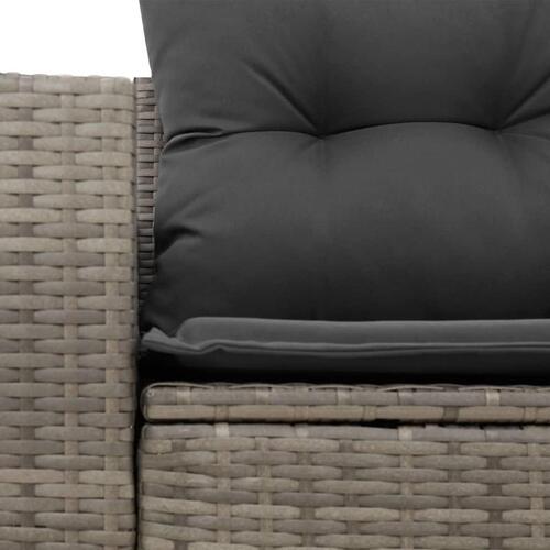 2-personers havesofa med hynder polyrattan grå