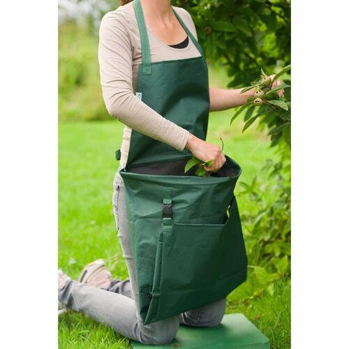 haveforklæde med foldbar lomme 130x55 cm grøn