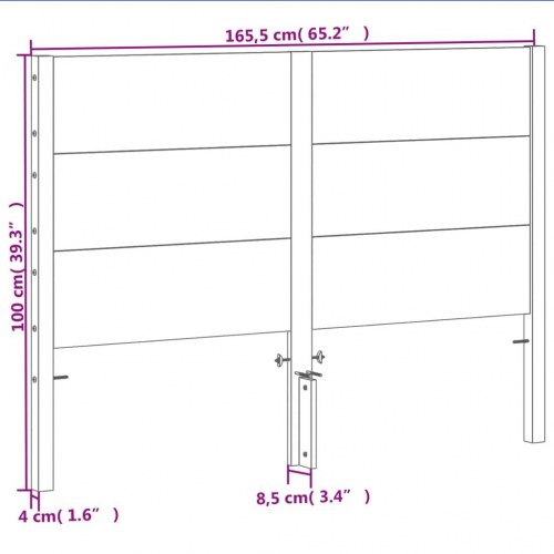 Sengegavl i massivt fyrretræ 160 cm - gyldenbrun