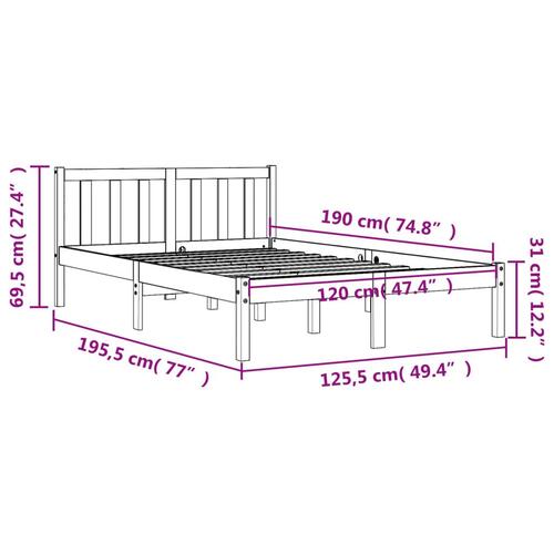 Sengeramme 120x190 cm massivt fyrretræ gyldenbrun