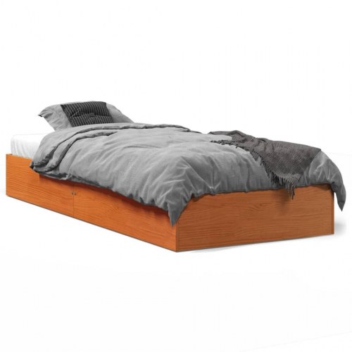 Sengeramme i massivt fyrretræ 75x190 cm - gyldenbrun