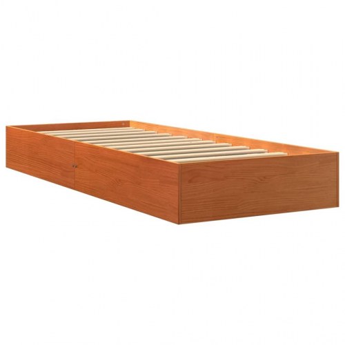 Sengeramme i massivt fyrretræ 75x190 cm - gyldenbrun
