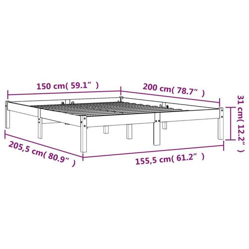 Sengeramme 150x200 cm massivt fyrretræ gyldenbrun