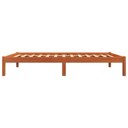 Sengeramme 90x200 cm massivt fyrretræ gyldenbrun