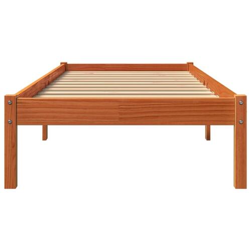 Sengeramme 90x190 cm massivt fyrretræ gyldenbrun