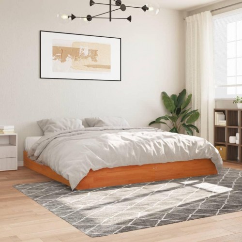Sengeramme uden madras 180x200 cm massivt fyrretræ gyldenbrun