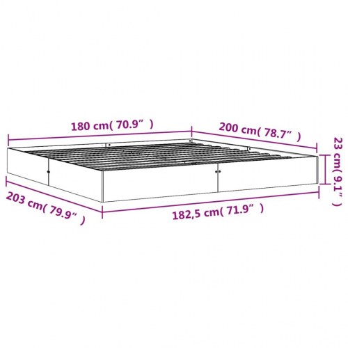 Sengeramme uden madras 180x200 cm massivt fyrretræ gyldenbrun