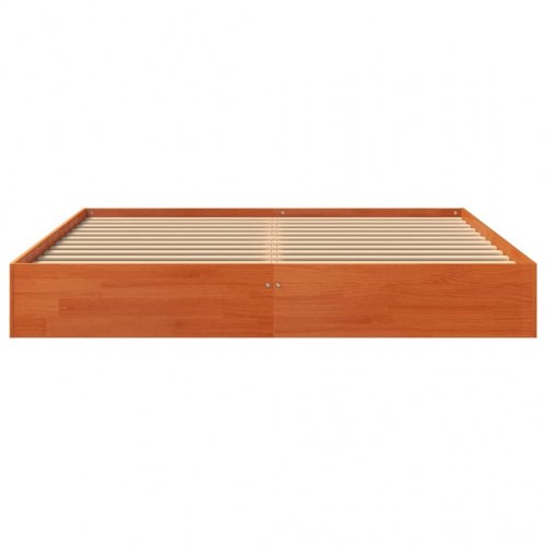 Sengeramme uden madras 150x200 cm massivt fyrretræ gyldenbrun