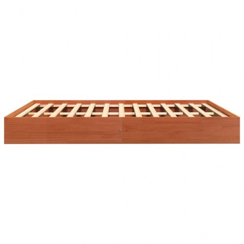 Sengeramme uden madras 150x200 cm massivt fyrretræ gyldenbrun