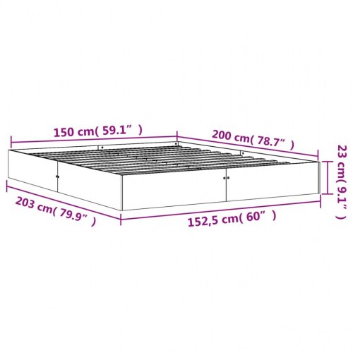 Sengeramme uden madras 150x200 cm massivt fyrretræ gyldenbrun
